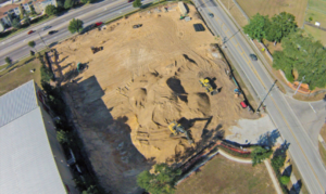 Initial clearing and asphalt paving and sewer installations